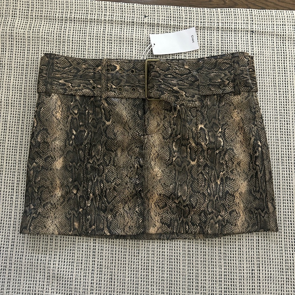 Snake skin mini skirt